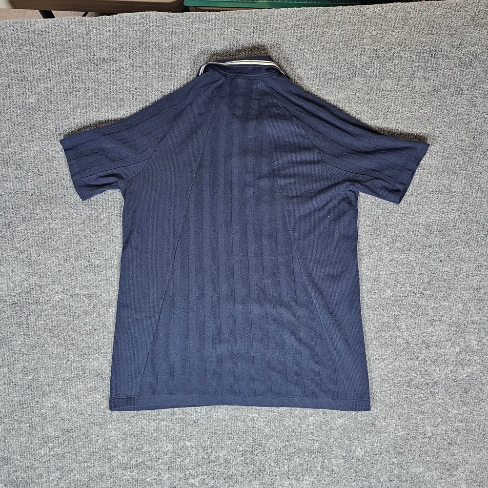 Wilson Mens Knit Polo Shirt Bundle Navy White Ribbed Short Sleeve Vintage Style - Picture 10 of 14
